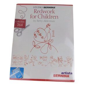 Bernina Studio Embroidery Betty Alderman Redwork Children #764 Collection NEW